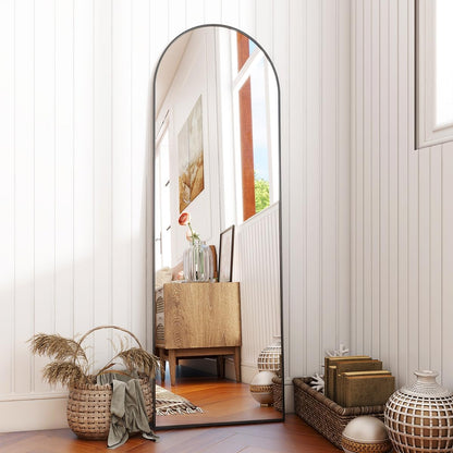 Arch Mirror Full Length, 59"X16" Wall Mirrors, Full Body Floor Mirror Aluminum Alloy Frame, Suitable for Bedroom, Dressing Room, Black | Full Length Mirror with Arched Top Design, Perfect for Bedrooms, Dressing Rooms, Closets, Entryways, and Living Spaces
